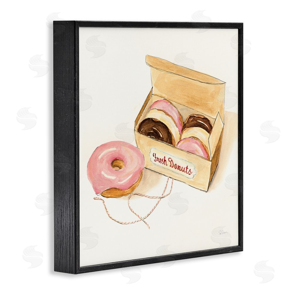 Sue Schlabach Box of Fresh Donuts Black Framed Giclee Wall Art Print