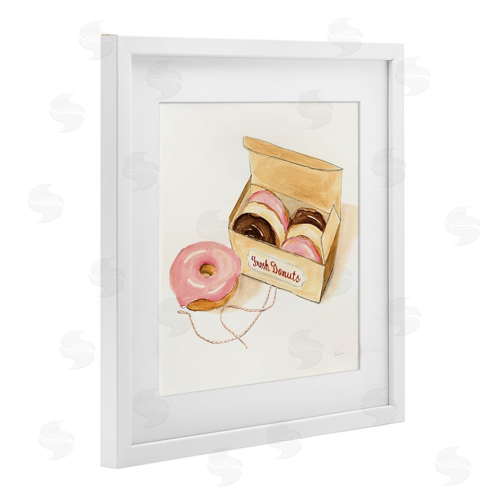 Sue Schlabach Box of Fresh Donuts White Framed Print Under Glass Wall Art