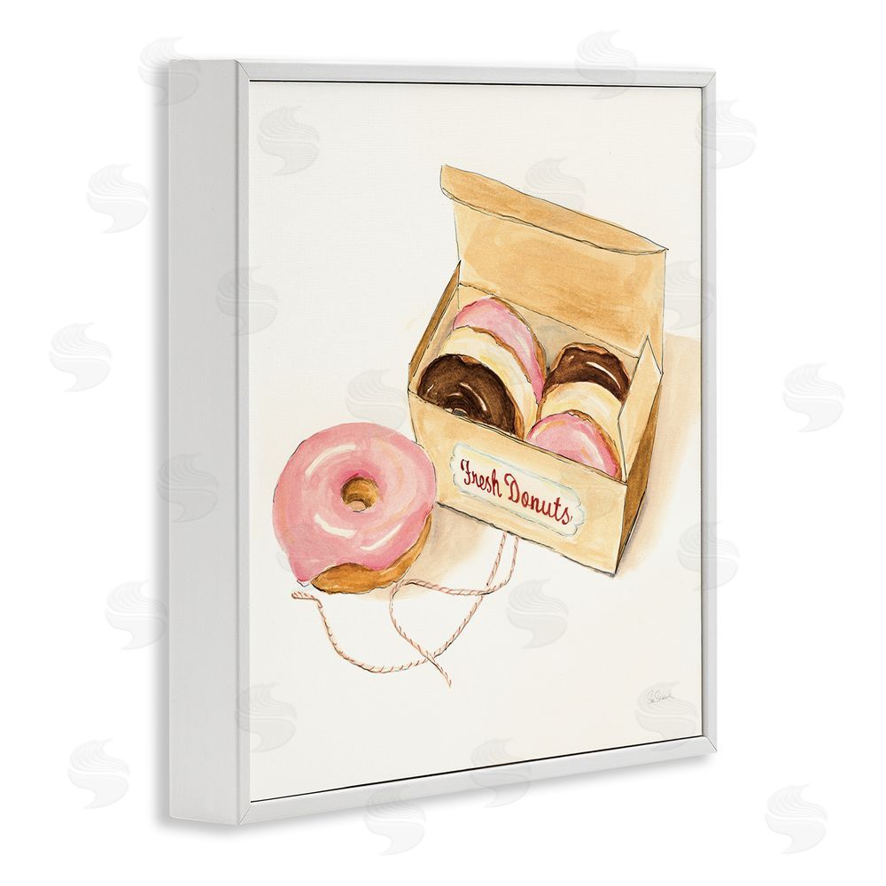 Sue Schlabach Box of Fresh Donuts White Framed Giclee Wall Art Print