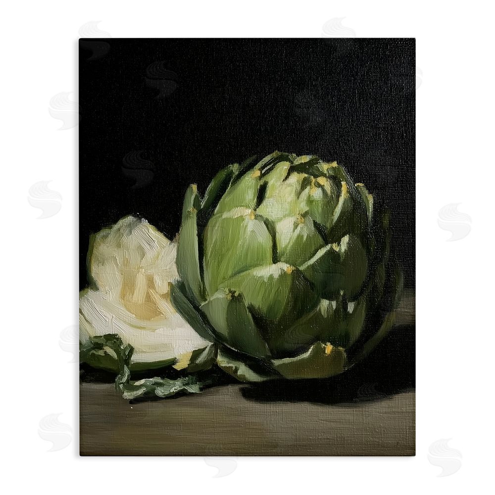 Paula Freeman Classic Green Artichoke Still Life Stretched Canvas Wall Art Print