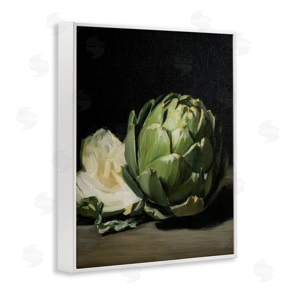 Paula Freeman Classic Green Artichoke Still Life White Framed Giclee Wall Art Print