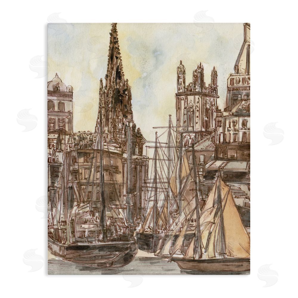 Melissa Wang Salted Remnants Harbor Stretched Canvas Wall Art Print
