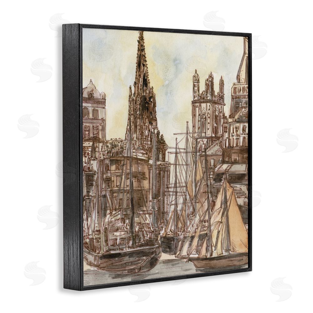 Melissa Wang Salted Remnants Harbor Black Framed Giclee Wall Art Print