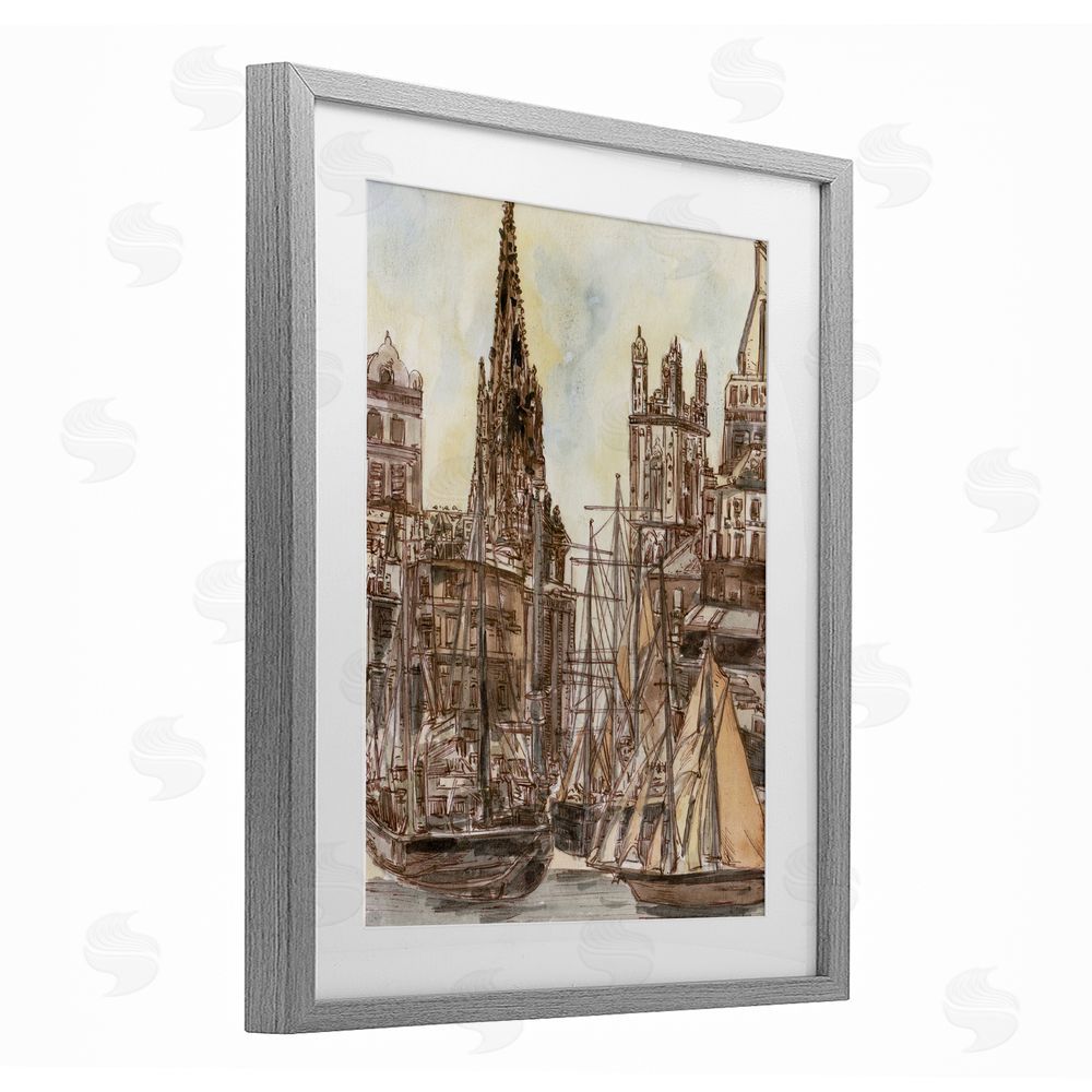 Melissa Wang Salted Remnants Harbor Gray Framed Print Under Glass Wall Art