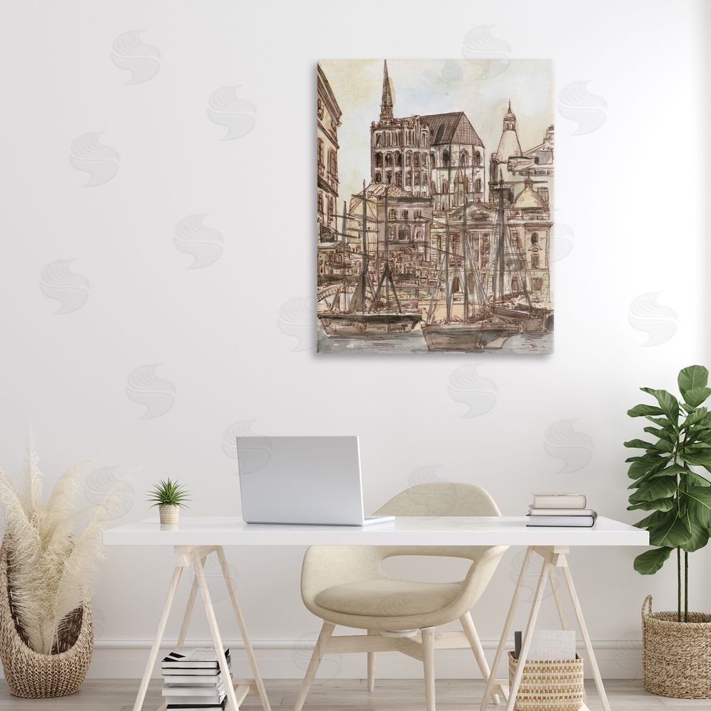 Melissa Wang Harbor of Salted Remnants Stretched Canvas Wall Art in Room