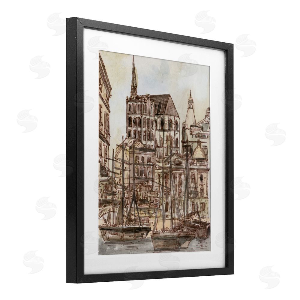 Melissa Wang Harbor of Salted Remnants Black Framed Print Under Glass Wall Art