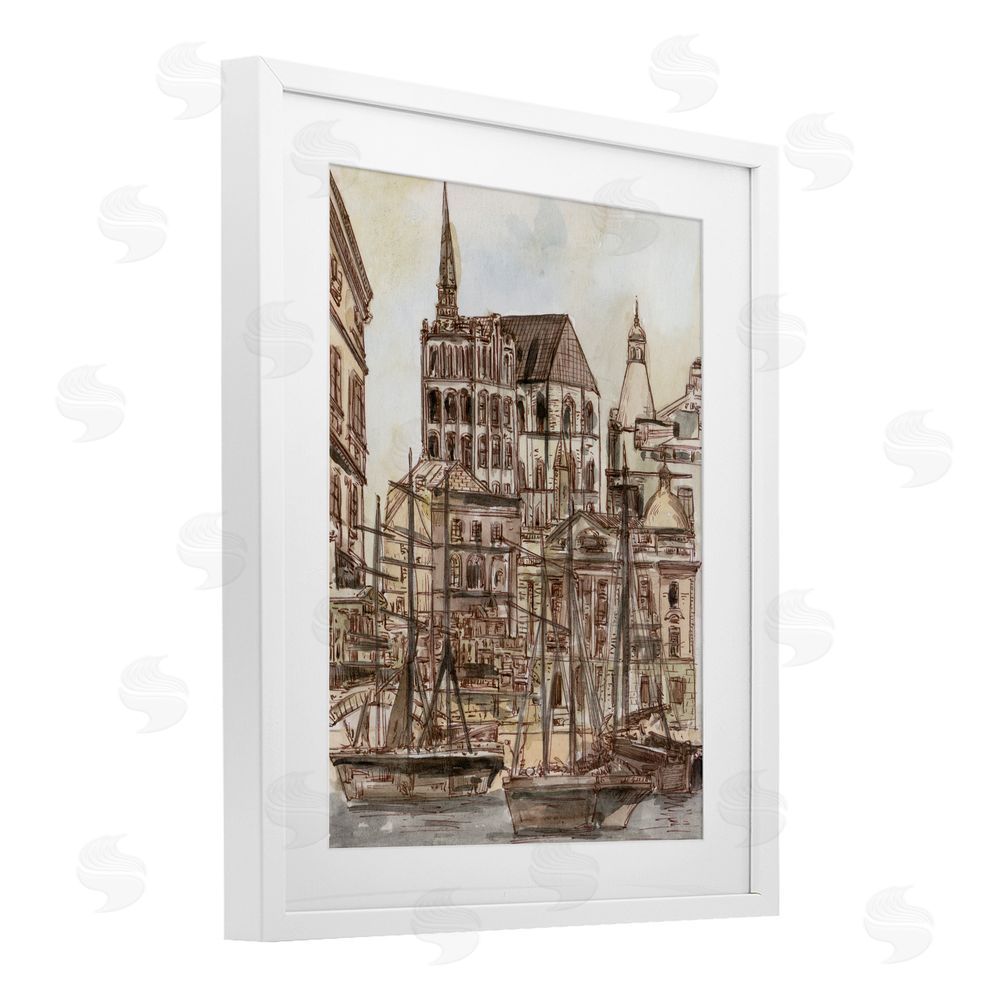 Melissa Wang Harbor of Salted Remnants White Framed Print Under Glass Wall Art