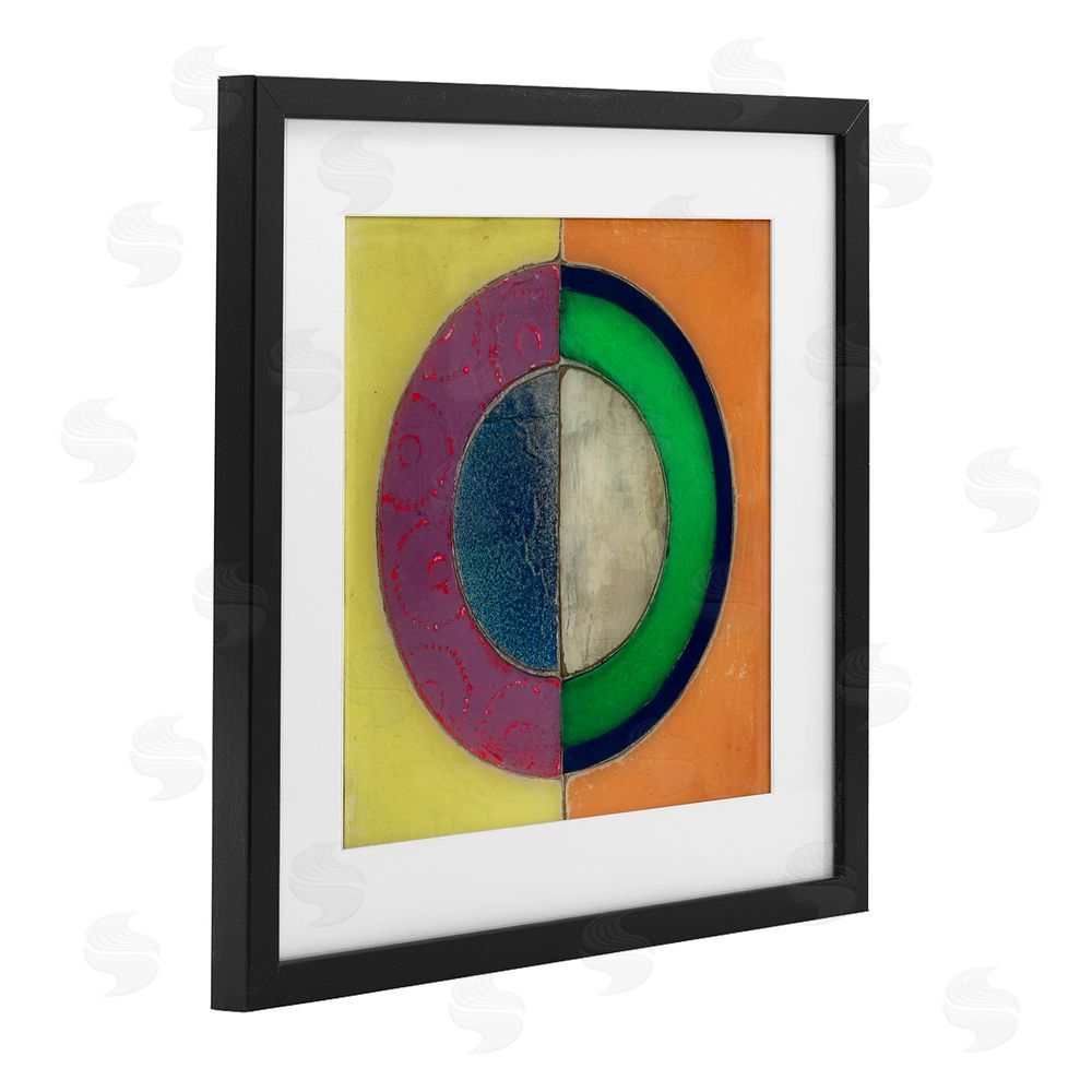 Matthew Finger Muted Round Color Black Black Framed Print Under Glass Wall Art