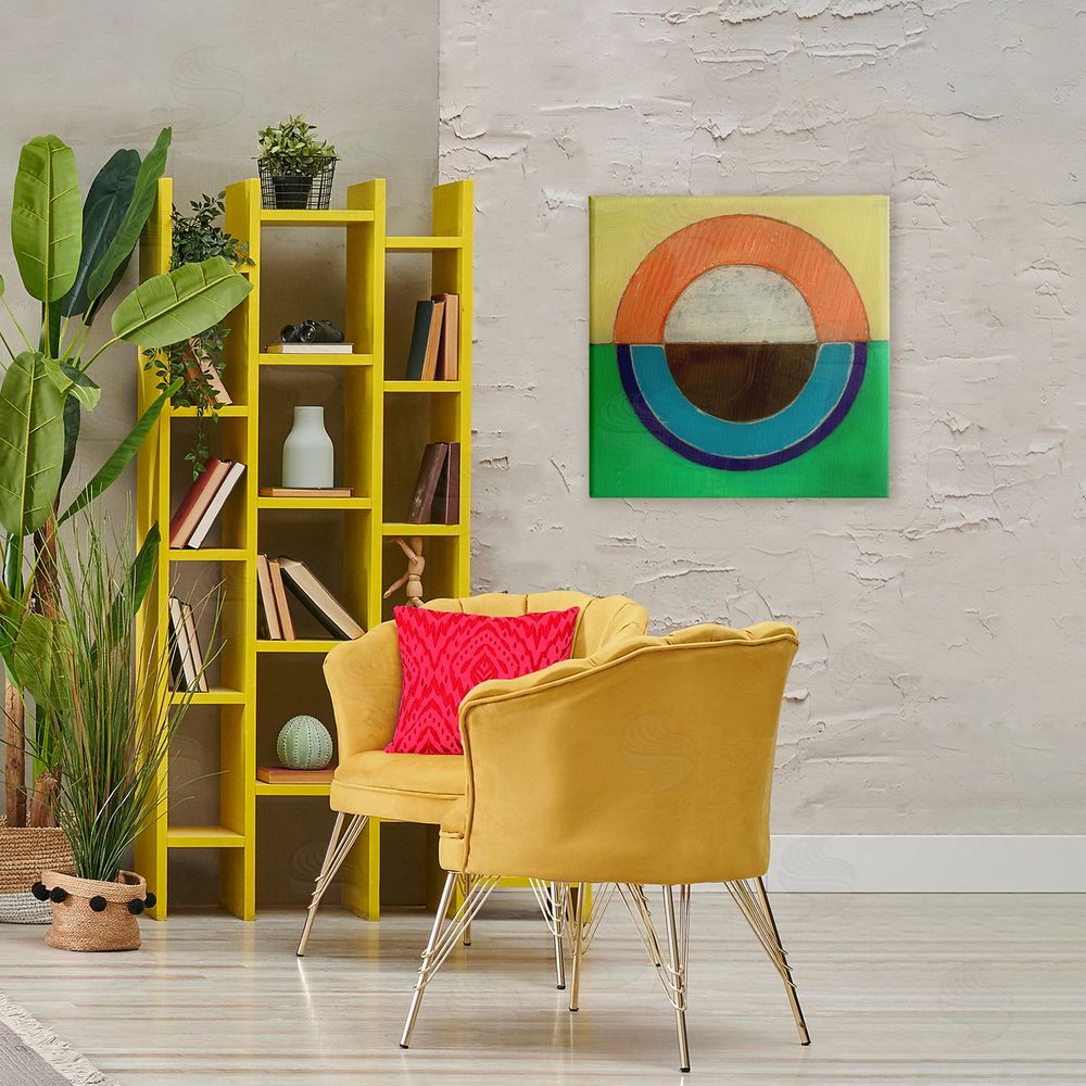 Matthew Finger Balanced Circle Symmetry Stretched Canvas Wall Art in Room