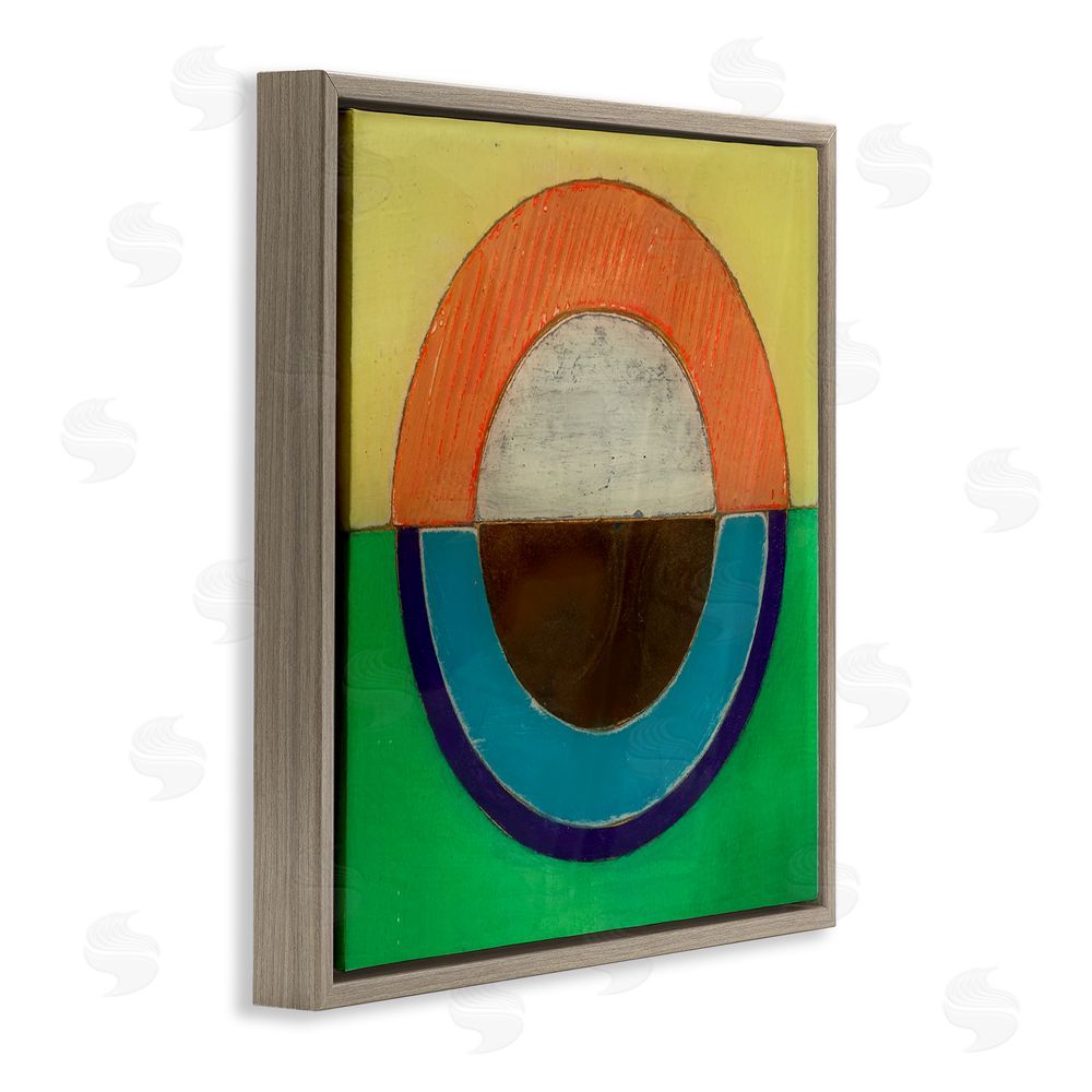 Matthew Finger Balanced Circle Symmetry Brown Floating Frame Canvas Wall Art Print