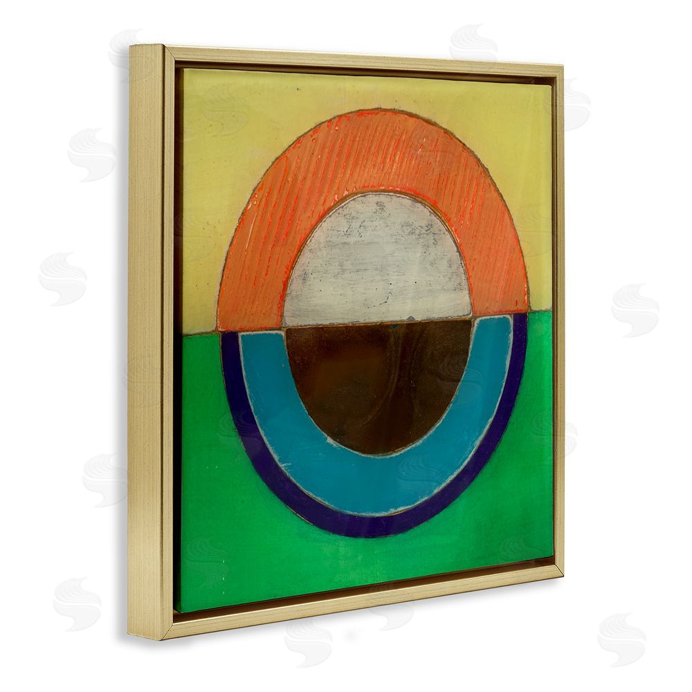 Matthew Finger Balanced Circle Symmetry Gold Floating Frame Canvas Wall Art Print