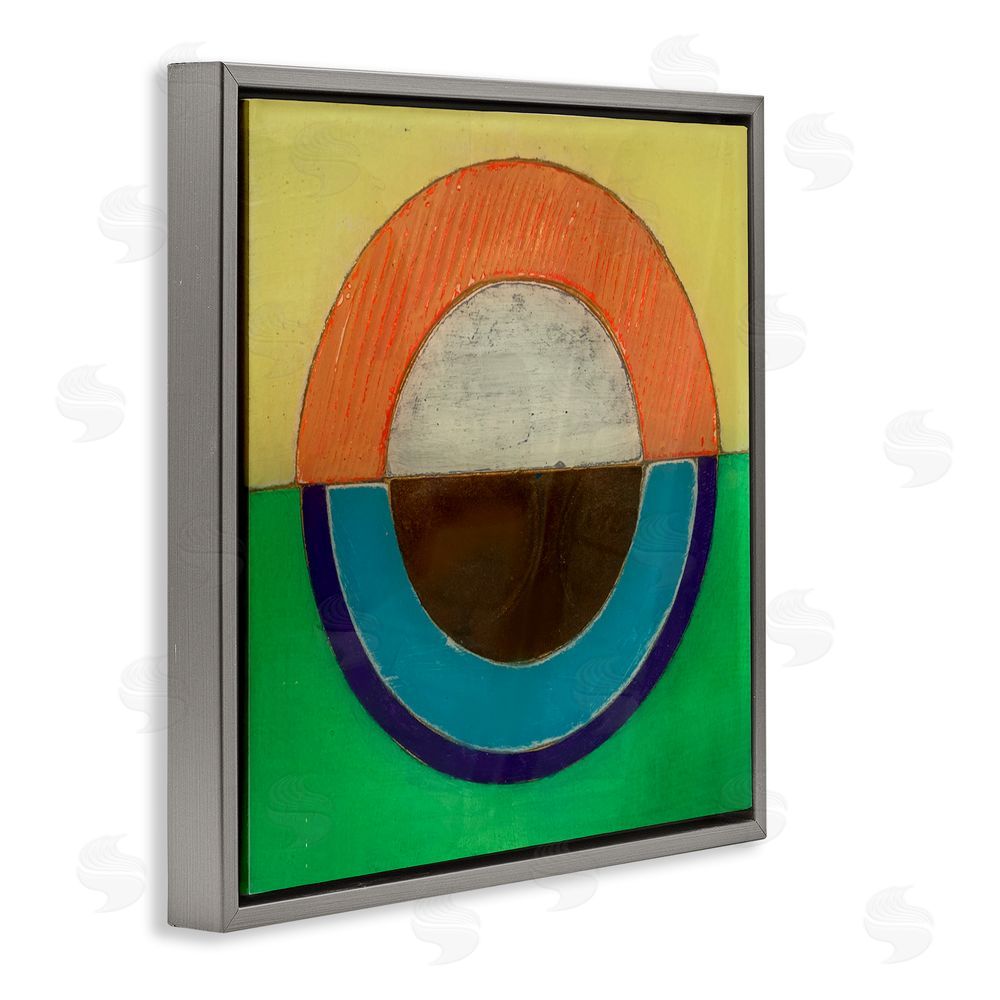 Matthew Finger Balanced Circle Symmetry Gray Floating Frame Canvas Wall Art Print