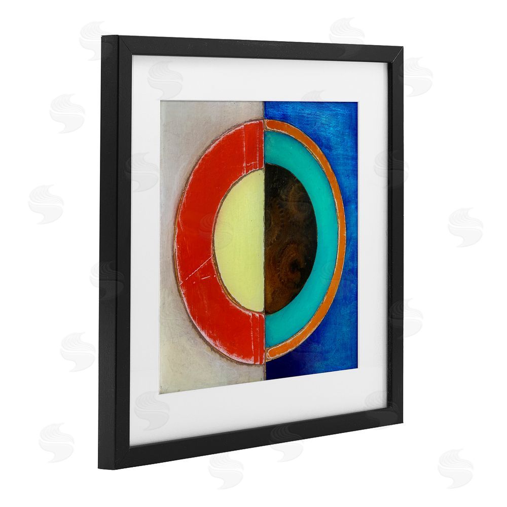 Matthew Finger Round Structured Color Block Black Framed Print Under Glass Wall Art