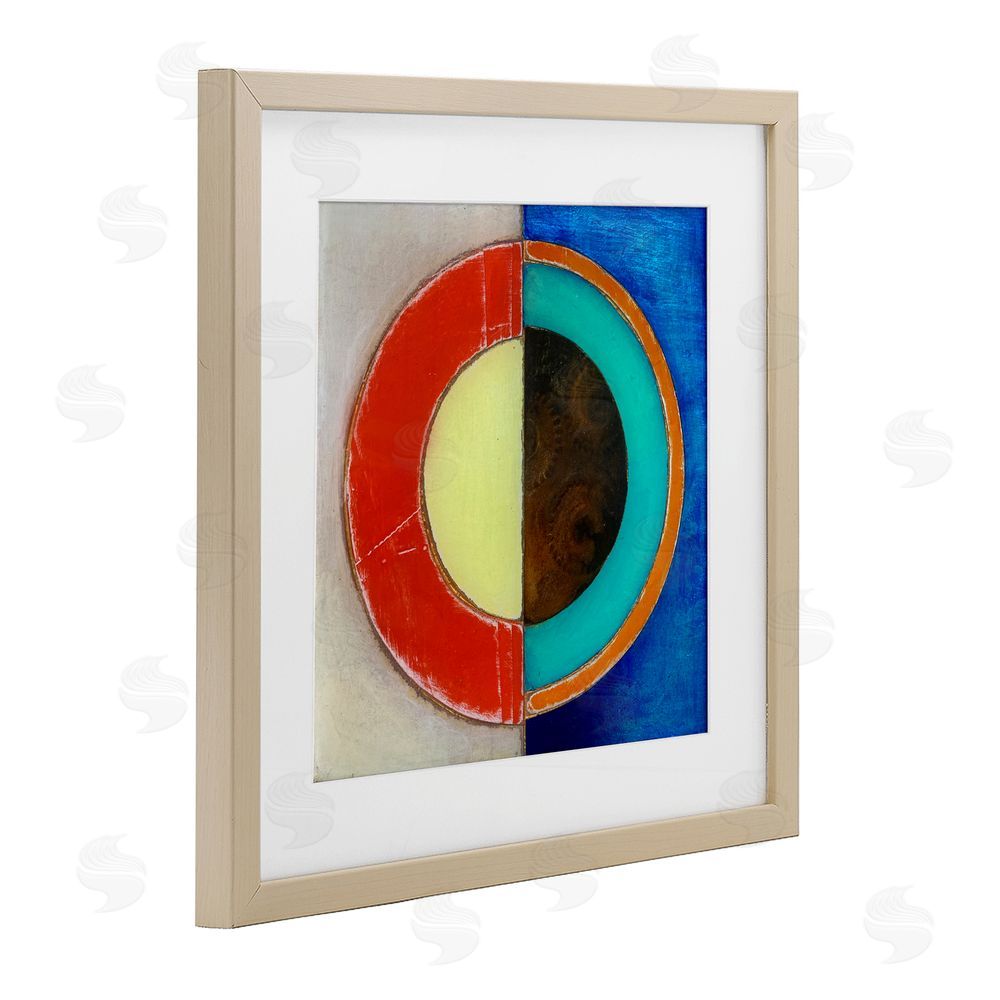 Matthew Finger Round Structured Color Block Birch Framed Print Under Glass Wall Art