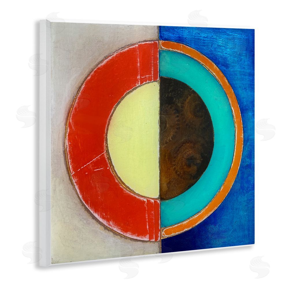 Matthew Finger Round Structured Color Block Wall Plaque Art Print