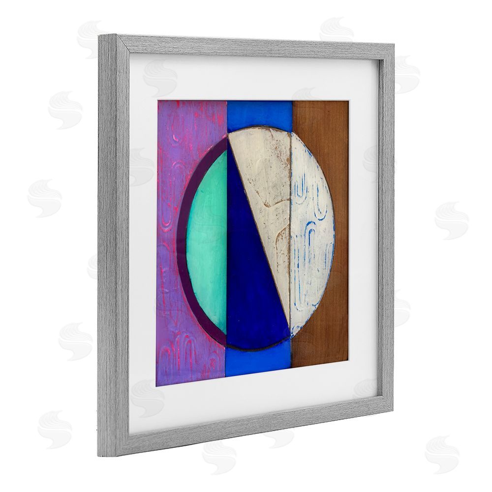 Matthew Finger Structured Blue & Purple Circle Gray Framed Print Under Glass Wall Art
