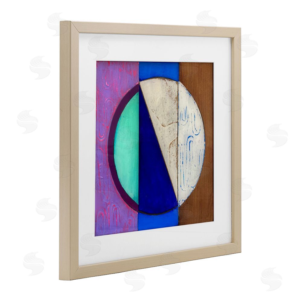 Matthew Finger Structured Blue & Purple Circle Birch Framed Print Under Glass Wall Art
