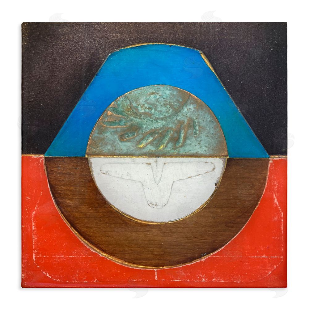 Matthew Finger Round Rustic Symmetry Stretched Canvas Wall Art Print