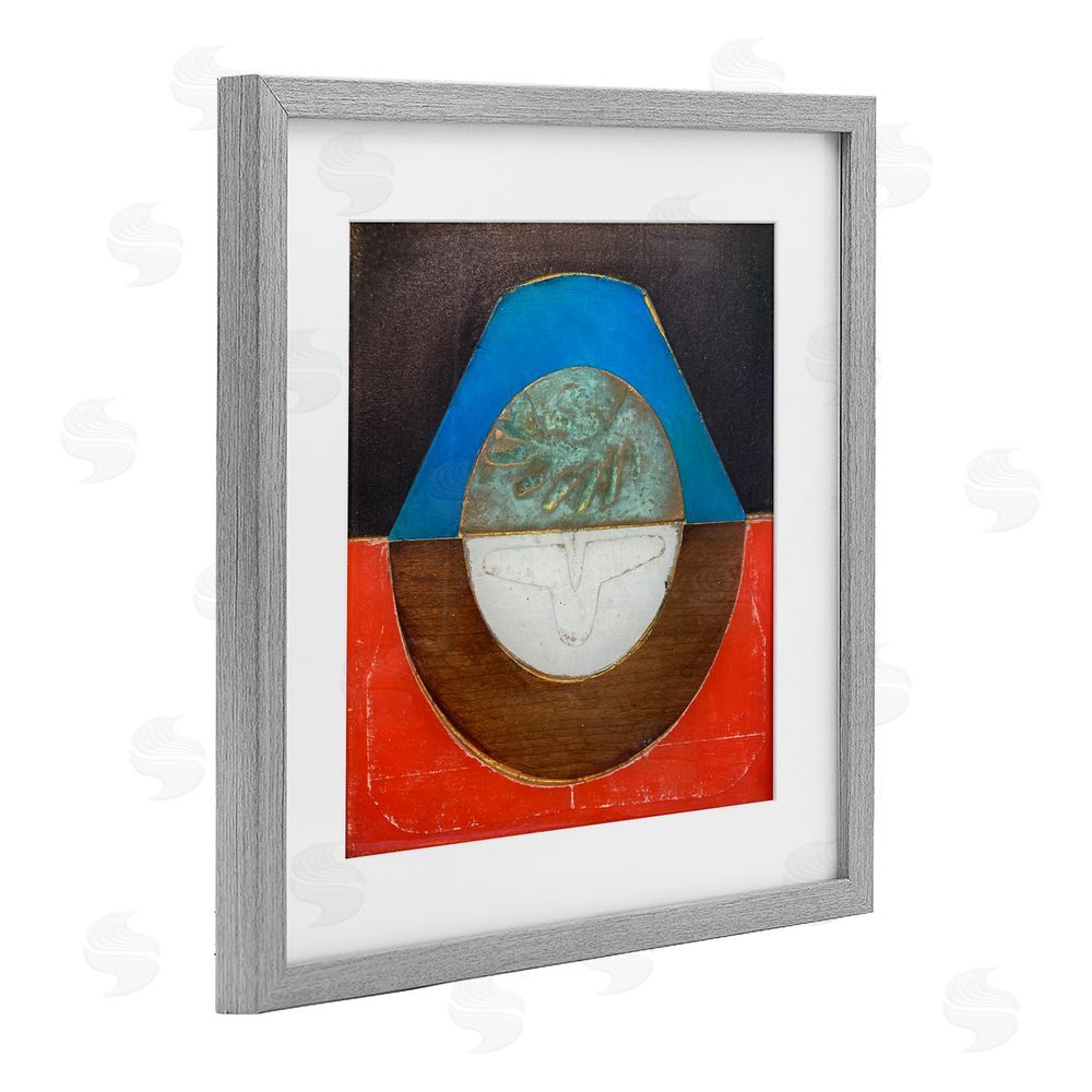 Matthew Finger Round Rustic Symmetry Gray Framed Print Under Glass Wall Art