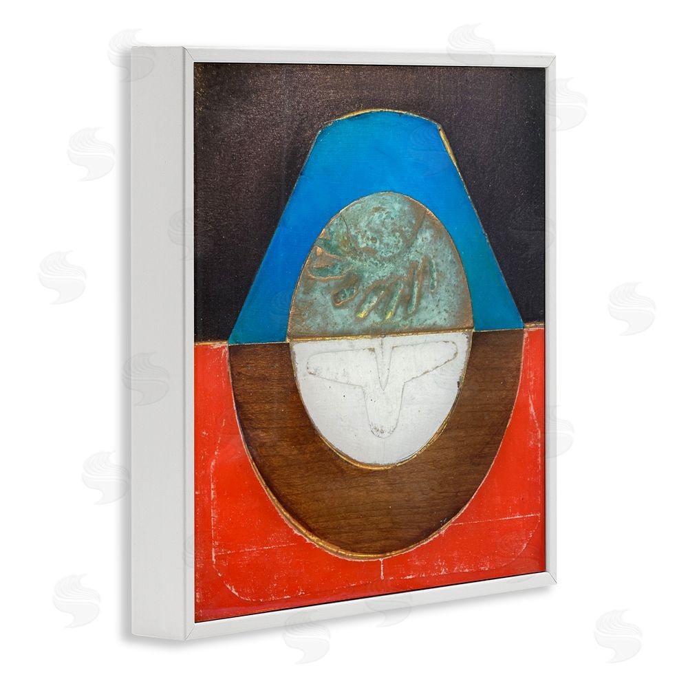 Matthew Finger Round Rustic Symmetry White Framed Giclee Wall Art Print