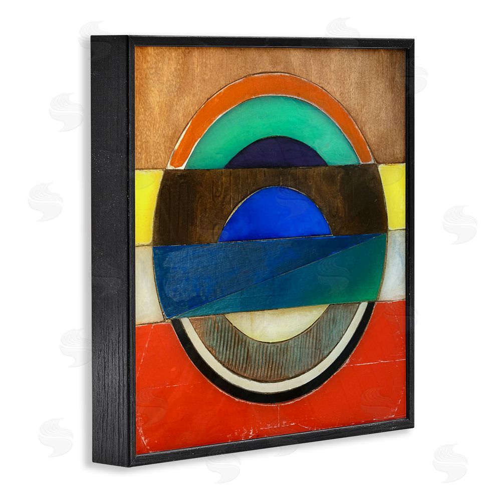 Matthew Finger Bisected Circle Structure Black Framed Giclee Wall Art Print