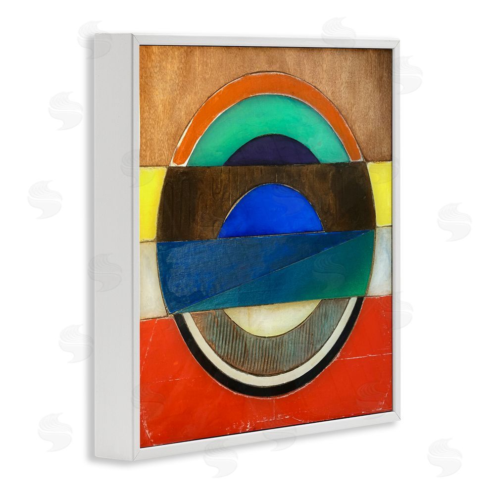 Matthew Finger Bisected Circle Structure White Framed Giclee Wall Art Print