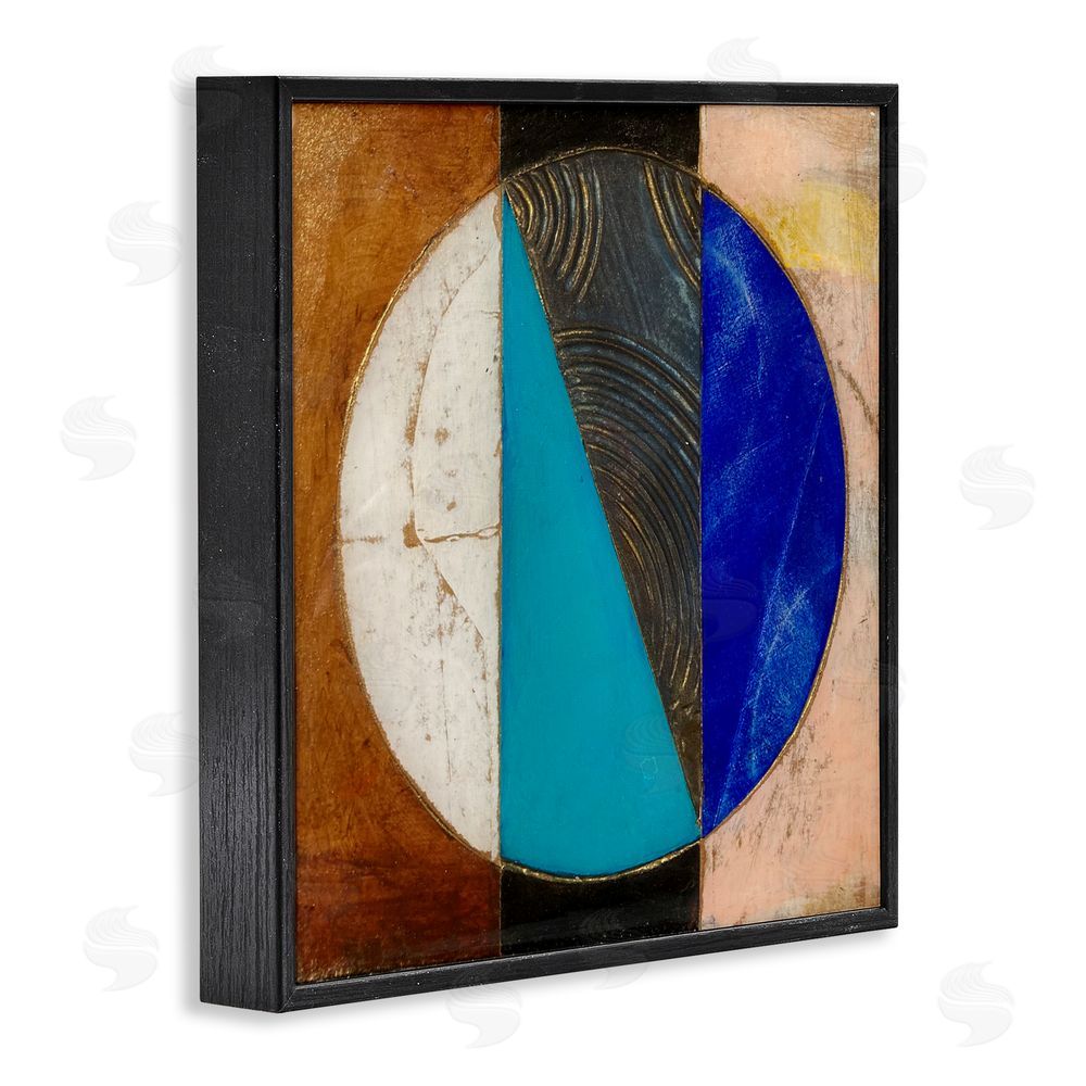 Matthew Finger Structured Circle Abstraction Black Framed Giclee Wall Art Print