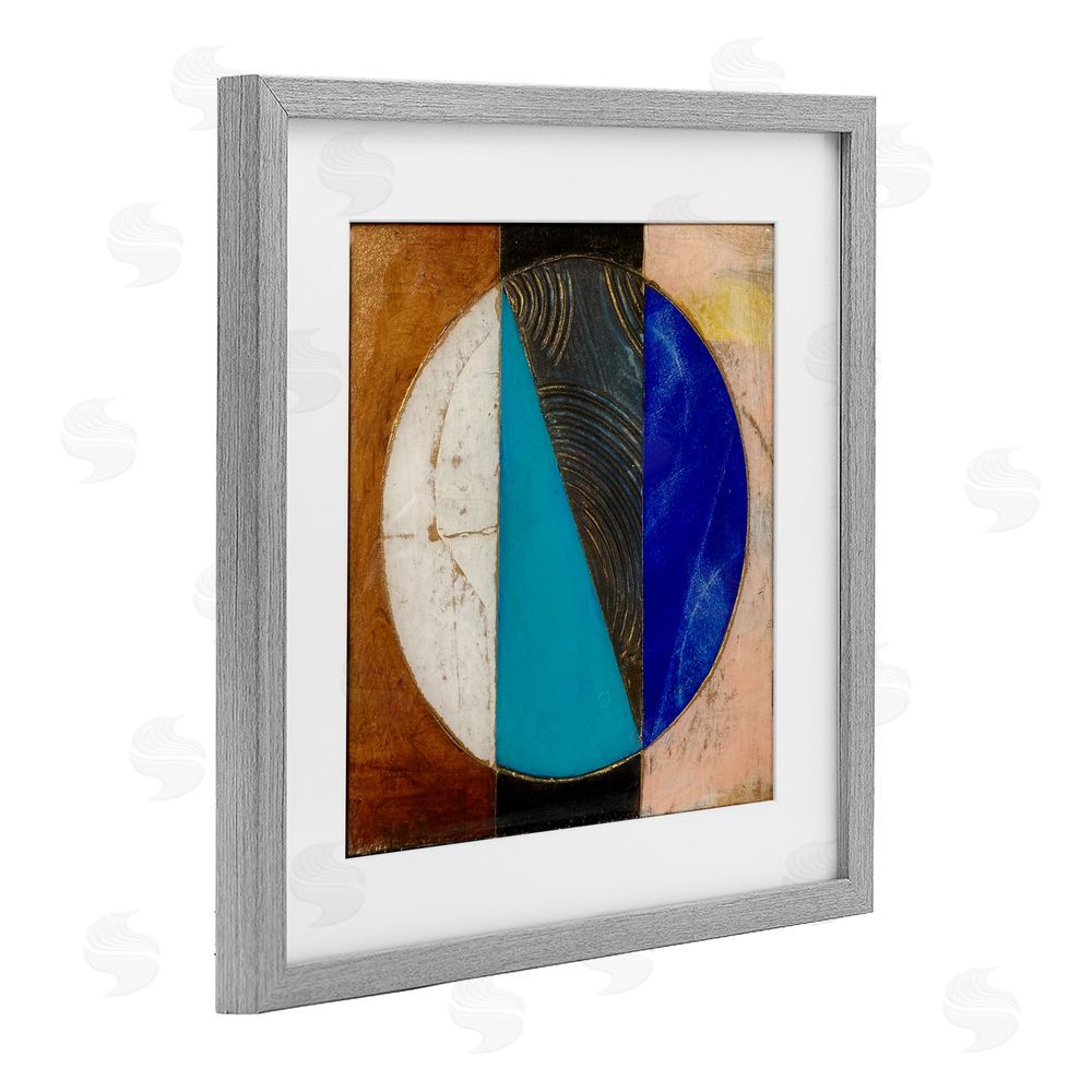 Matthew Finger Structured Circle Abstraction Gray Framed Print Under Glass Wall Art