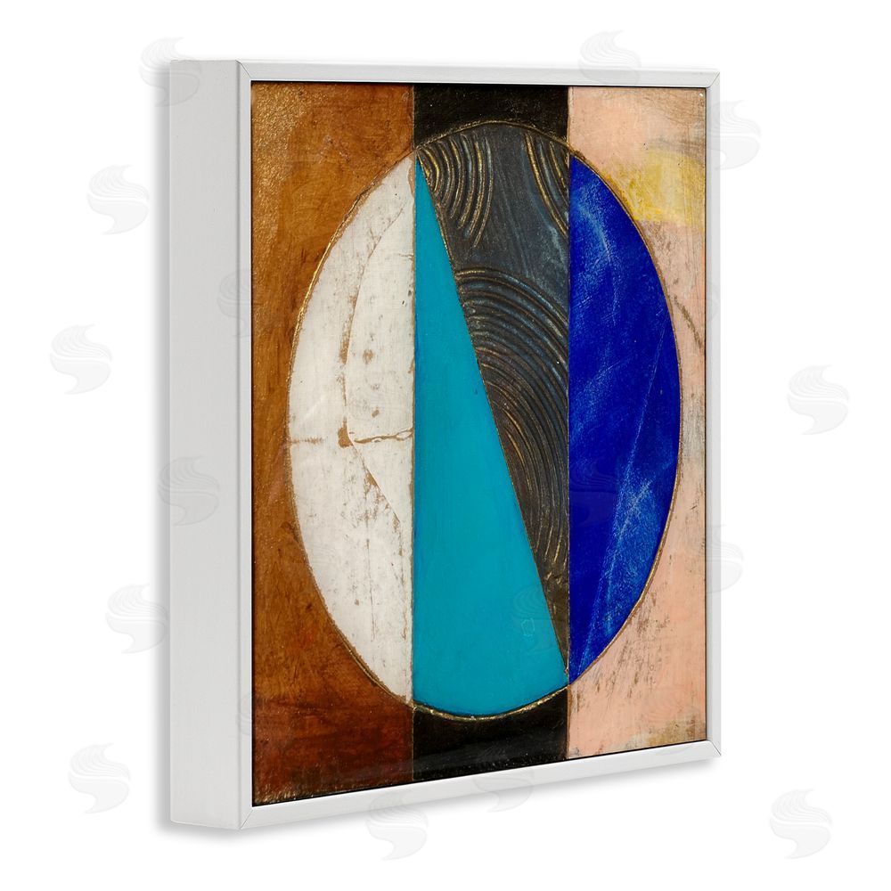 Matthew Finger Structured Circle Abstraction White Framed Giclee Wall Art Print