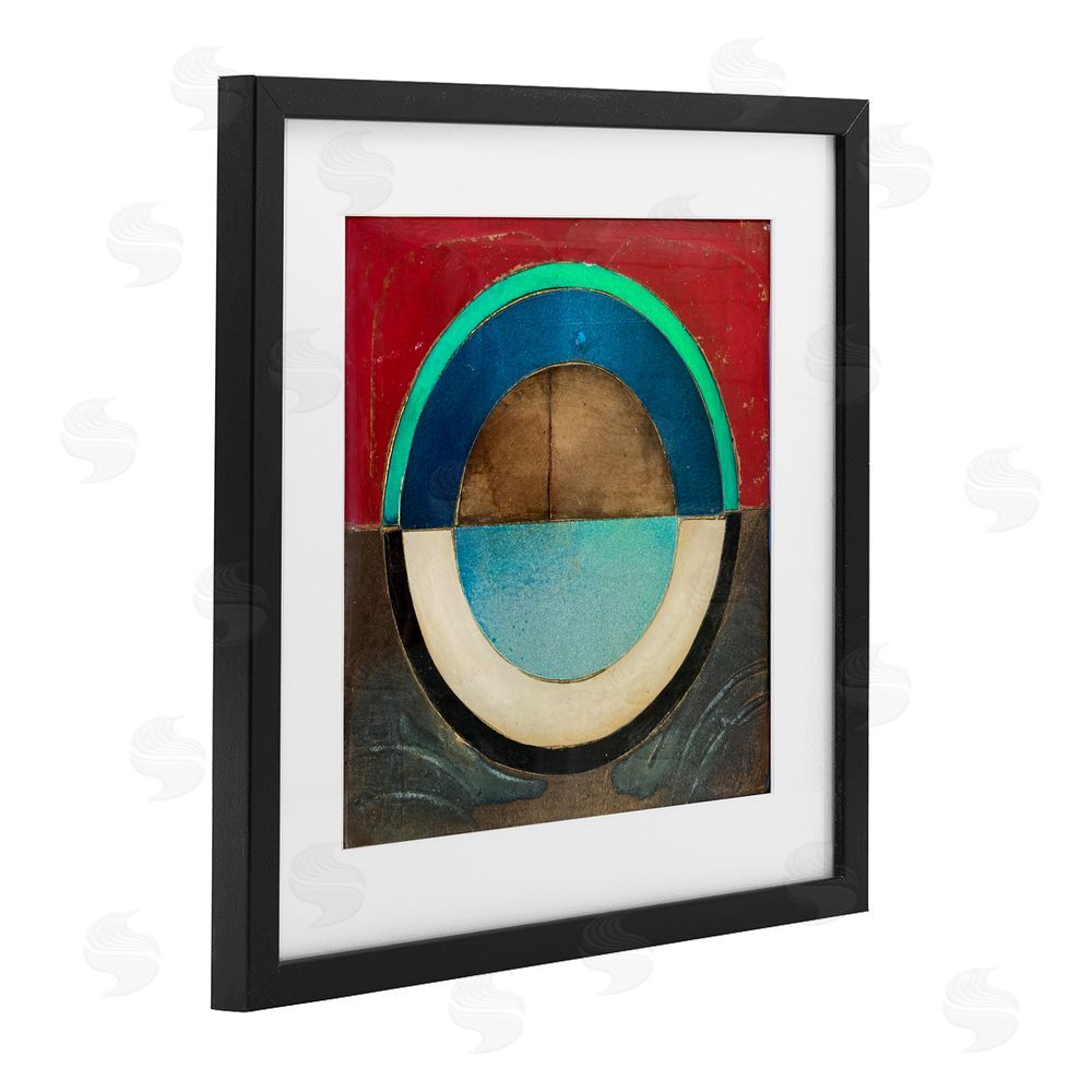 Matthew Finger Round Distressed Circle Black Framed Print Under Glass Wall Art