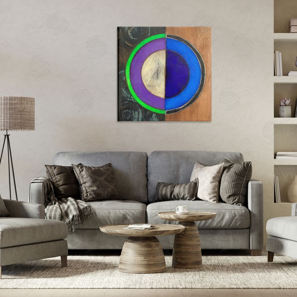 Matthew Finger Rustic Circular Balance Stretched Canvas Wall Art in Room