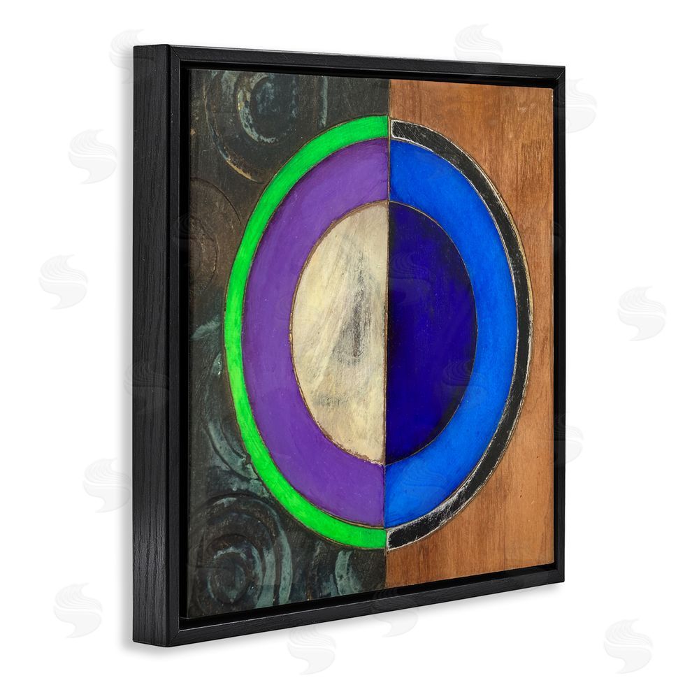 Matthew Finger Rustic Circular Balance Black Floating Frame Canvas Wall Art Print