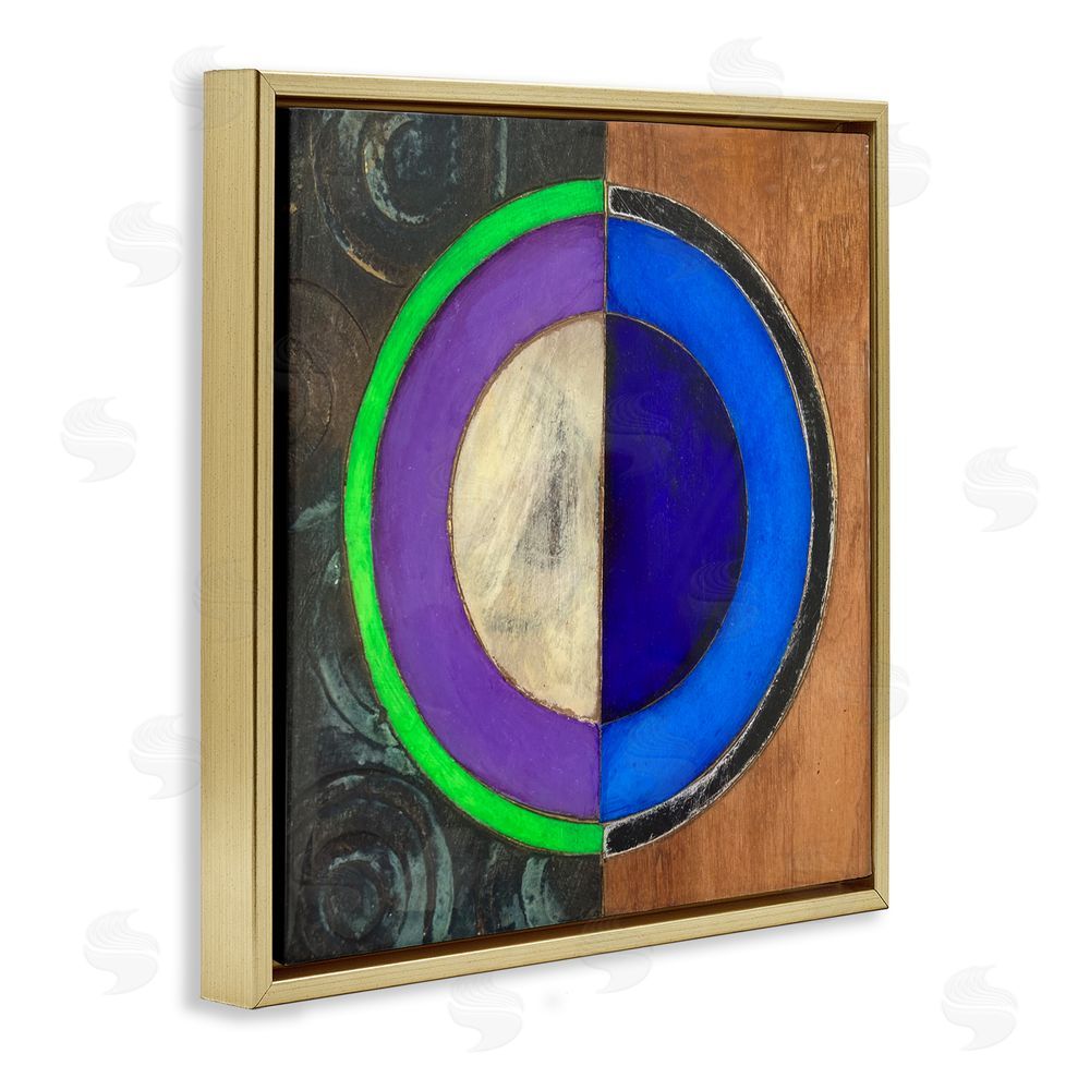 Matthew Finger Rustic Circular Balance Gold Floating Frame Canvas Wall Art Print