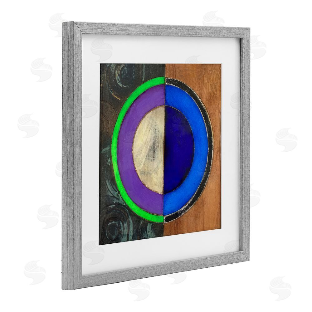Matthew Finger Rustic Circular Balance Gray Framed Print Under Glass Wall Art