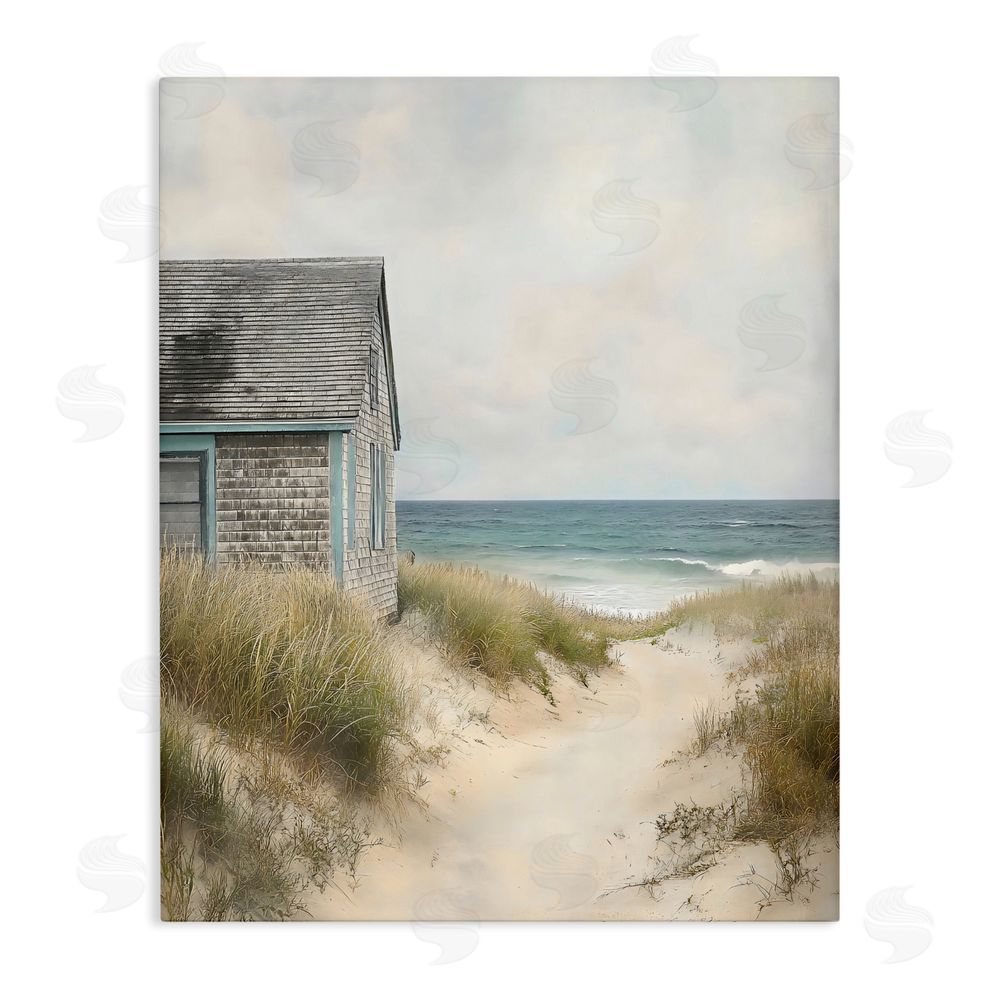 Creative Studio Oceanfront Cottage on Dune Path Stretched Canvas Wall Art