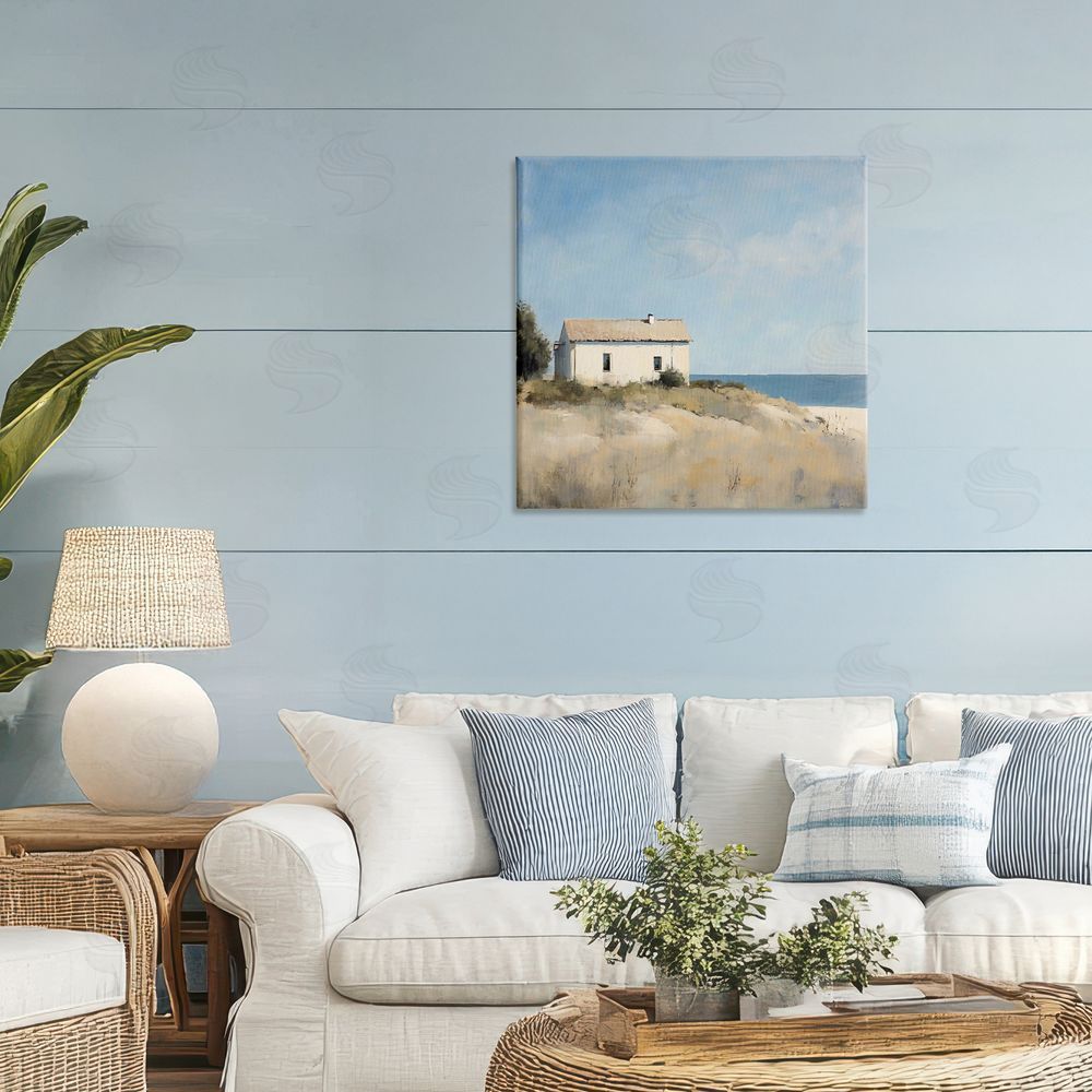 Creative Studio Simple Beach House on Dunes Stretched Canvas on Wall