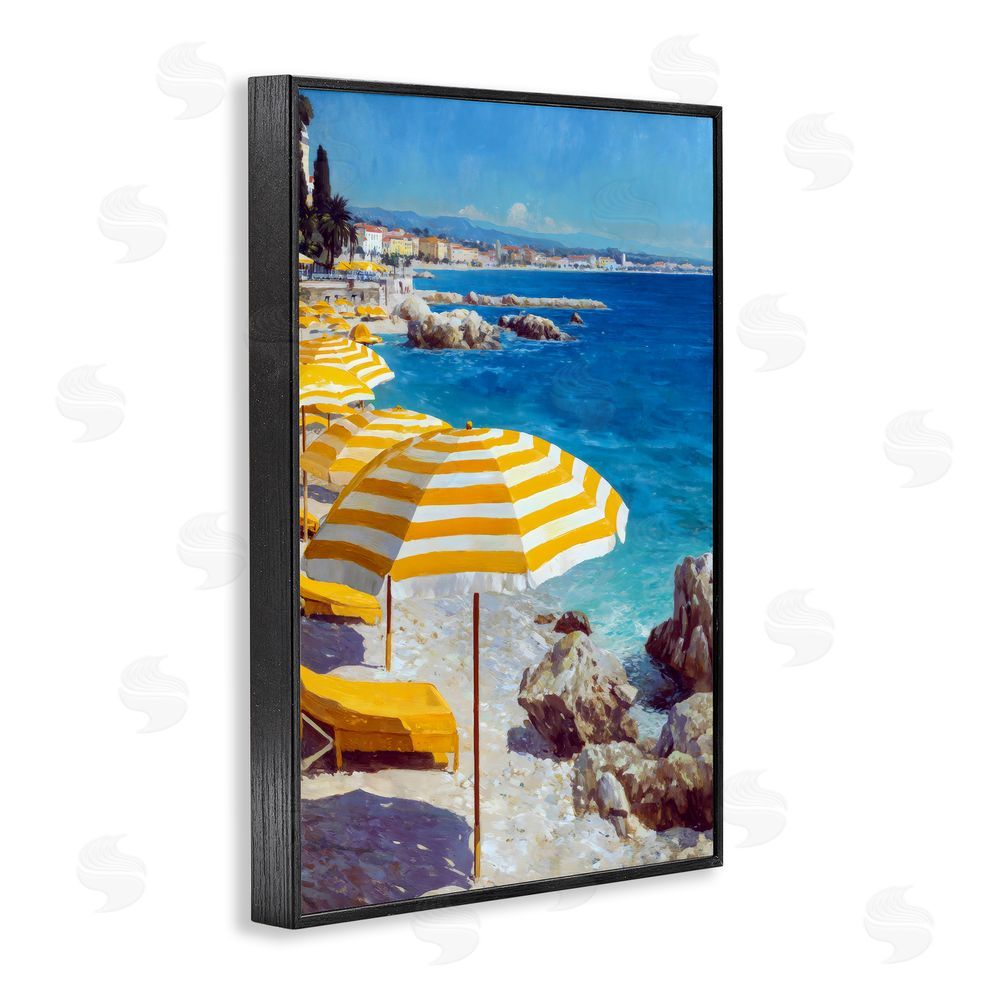 Petal Prints Design Sunshine on the Shore Black Framed Giclee Wall Art Print