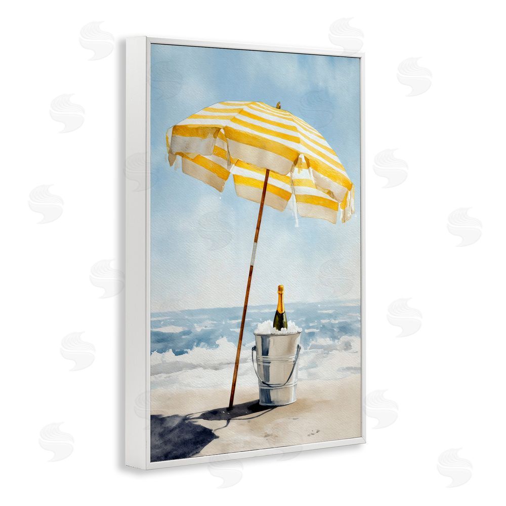 Petal Prints Design Sunshine Celebration at Seaside White Framed Giclee Wall Art Print