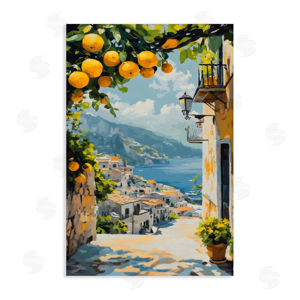 Creative Studio Lemon Tree Overlooking Coast Stretched Canvas Wall Art