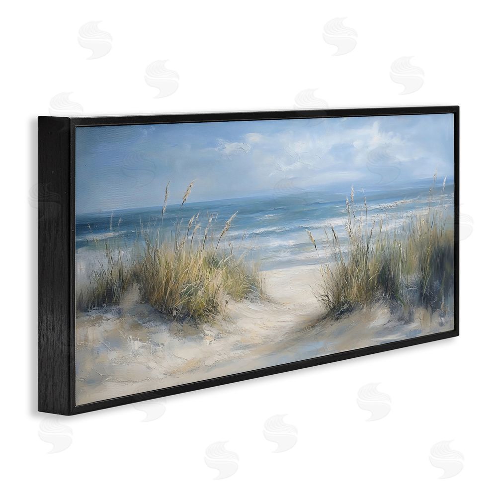 LSR Design Studio Coastal Peace Dunes Black Framed Giclee Wall Art Print