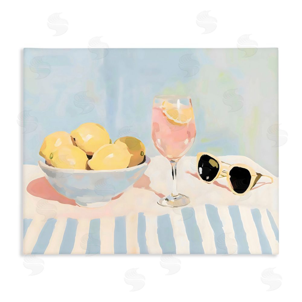 Sisi and Seb Aperol & Summer Lemons Stretched Canvas Wall Art Print