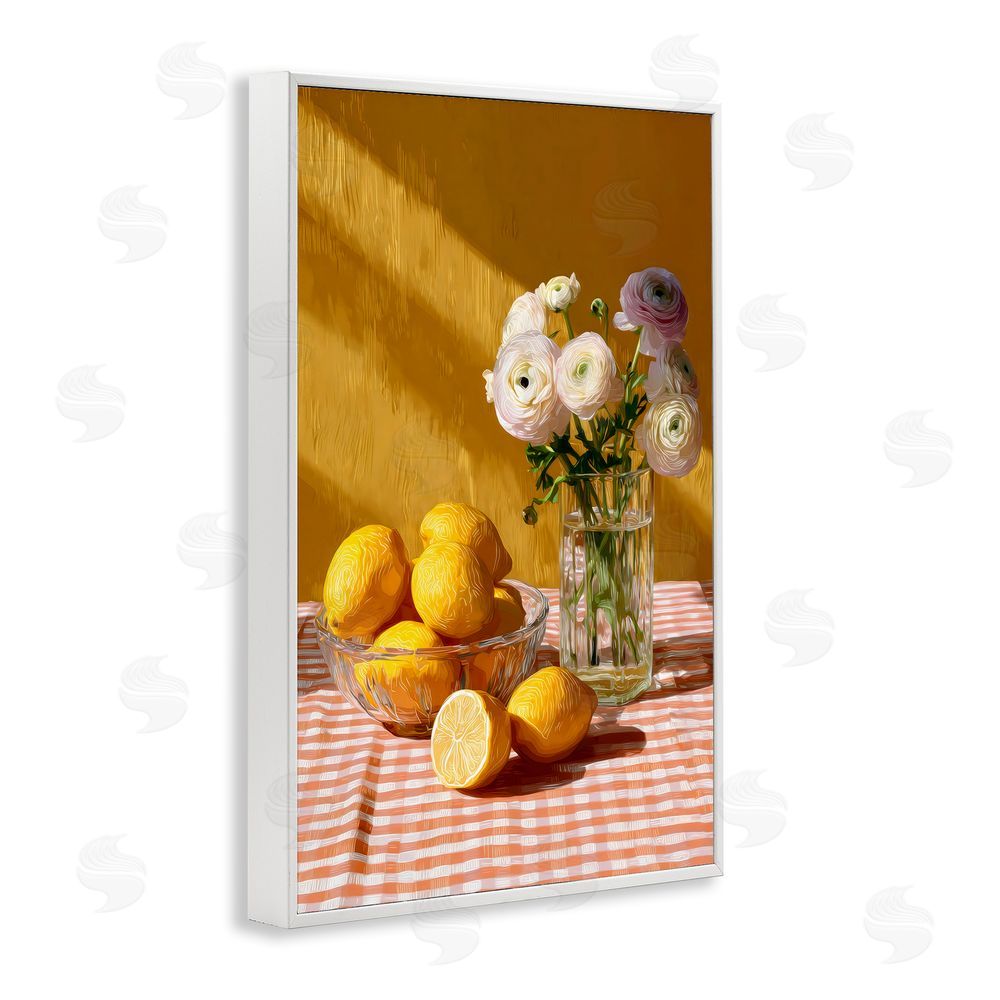 Petal Prints Design Lemony Breakfast Arrangement White Framed Giclee Wall Art