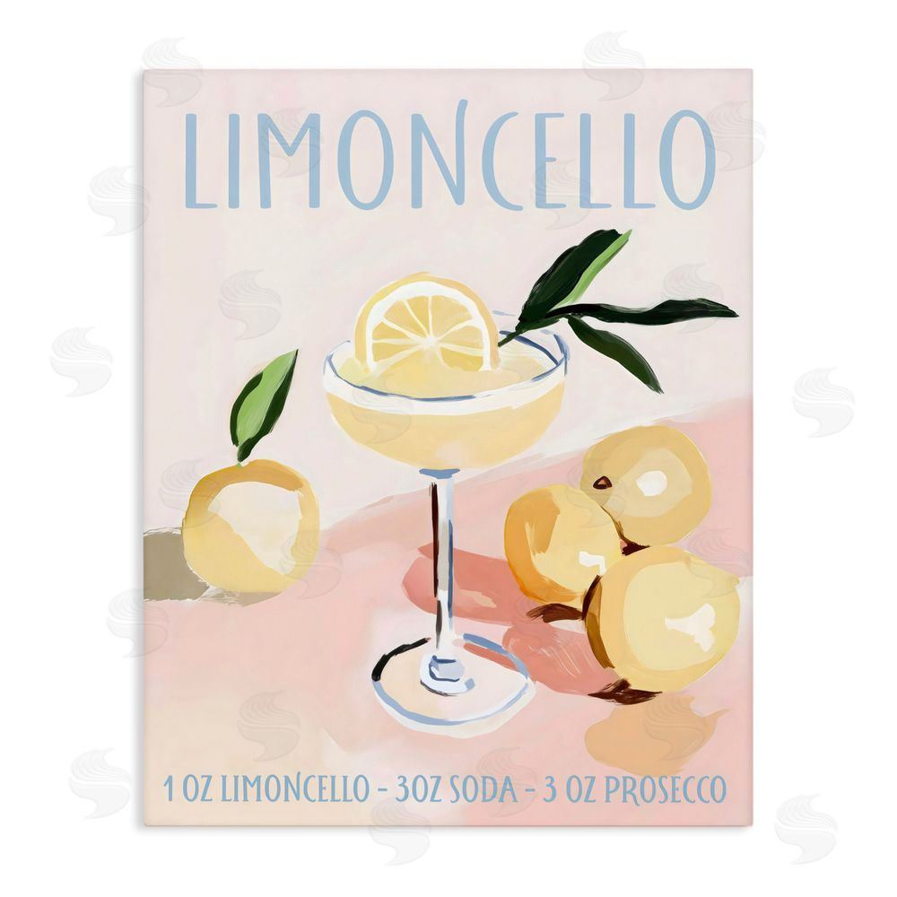Sisi and Seb Limoncello Summer Cocktail Stretched Canvas Wall Art