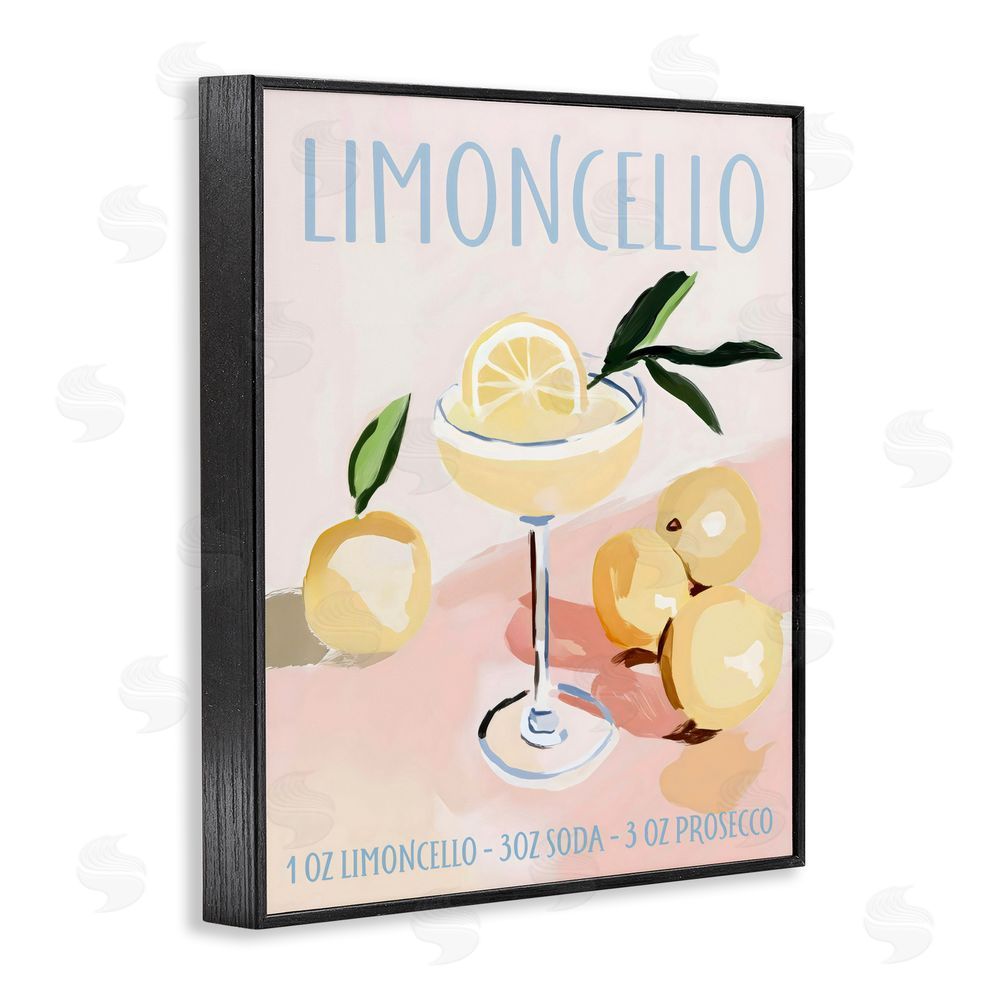 Sisi and Seb Limoncello Summer Cocktail Black Framed Giclee Wall Art