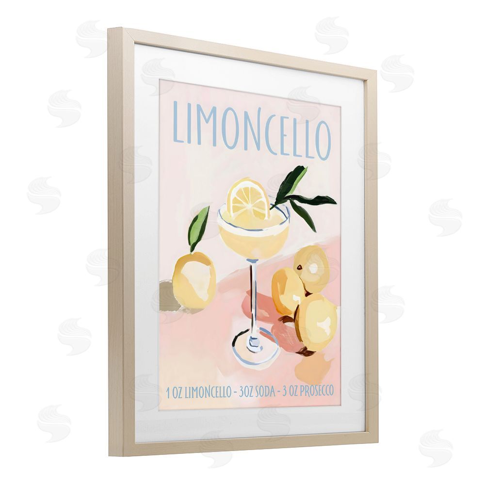 Sisi and Seb Limoncello Summer Cocktail Brown Framed Print Under Glass Wall Art