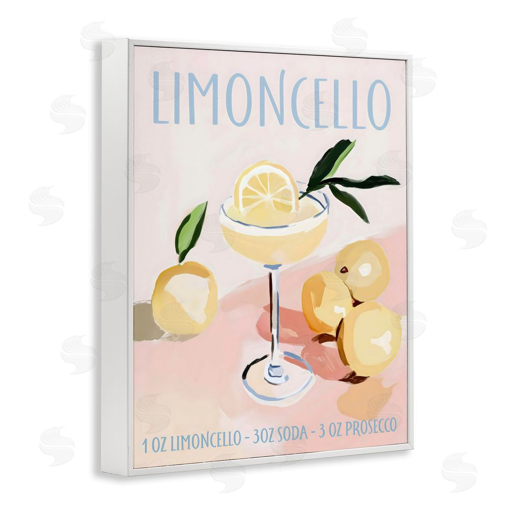 Sisi and Seb Limoncello Summer Cocktail White Framed Giclee Wall Art