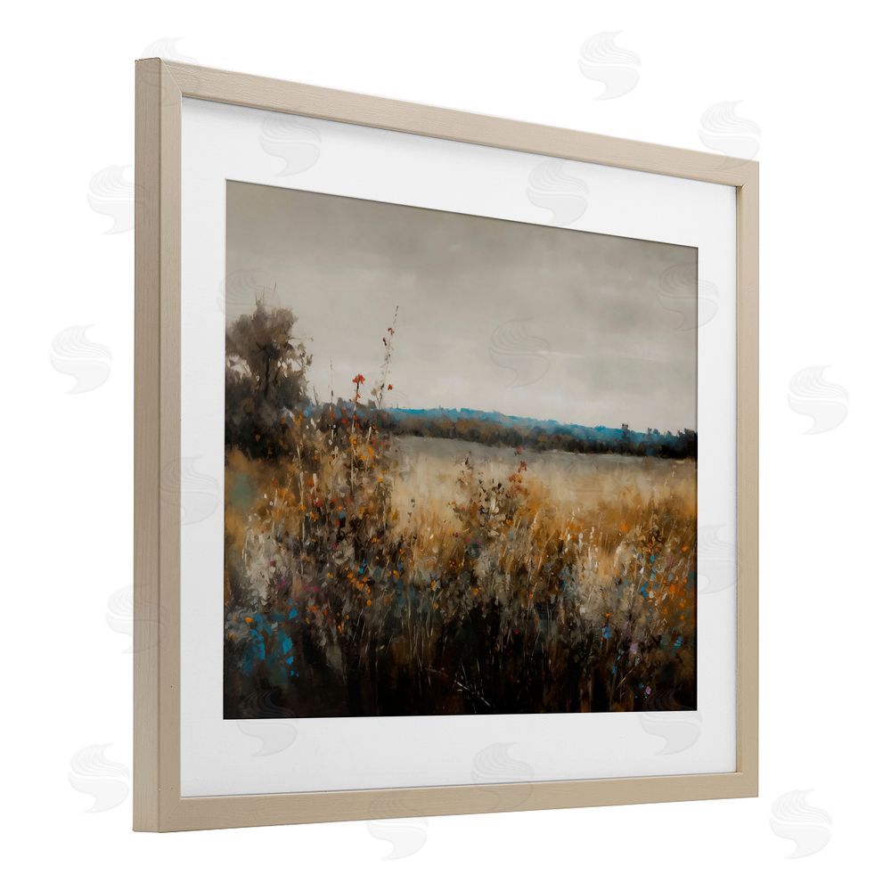 Creative Studio Abstract Grunge Meadow Brown Framed Print Under Glass with Matting Wall Art