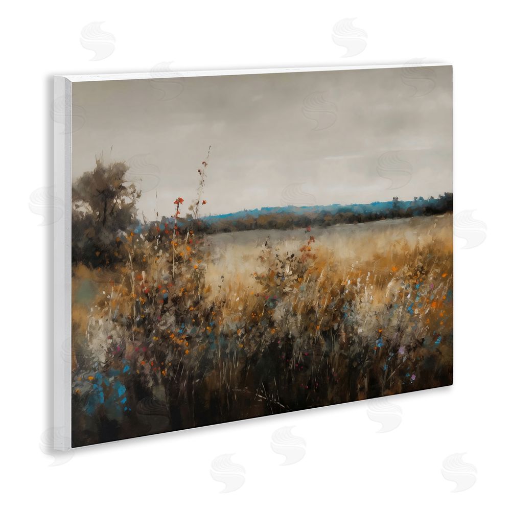 Creative Studio Abstract Grunge Meadow Wall Plaque Art Print with White Foil Wrap