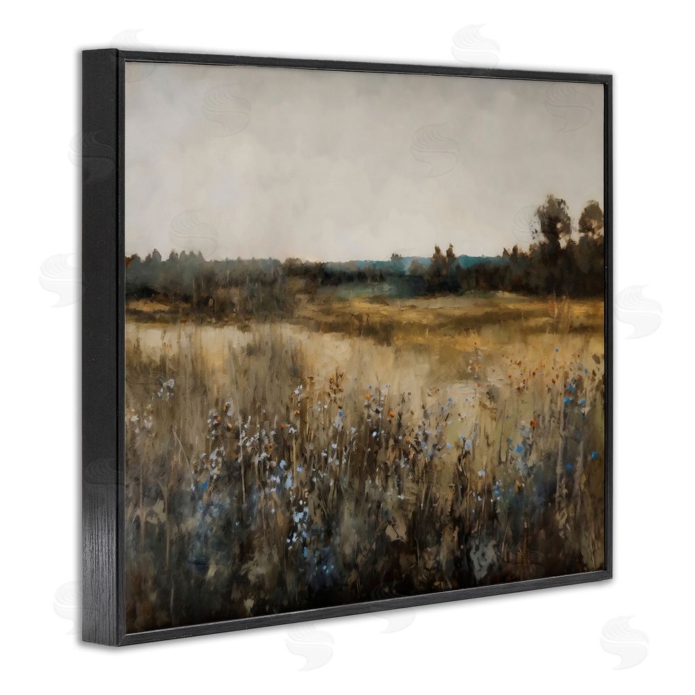 Creative Studio Wildflowers & Wheat Meadow Black Framed Giclee Wall Art Print