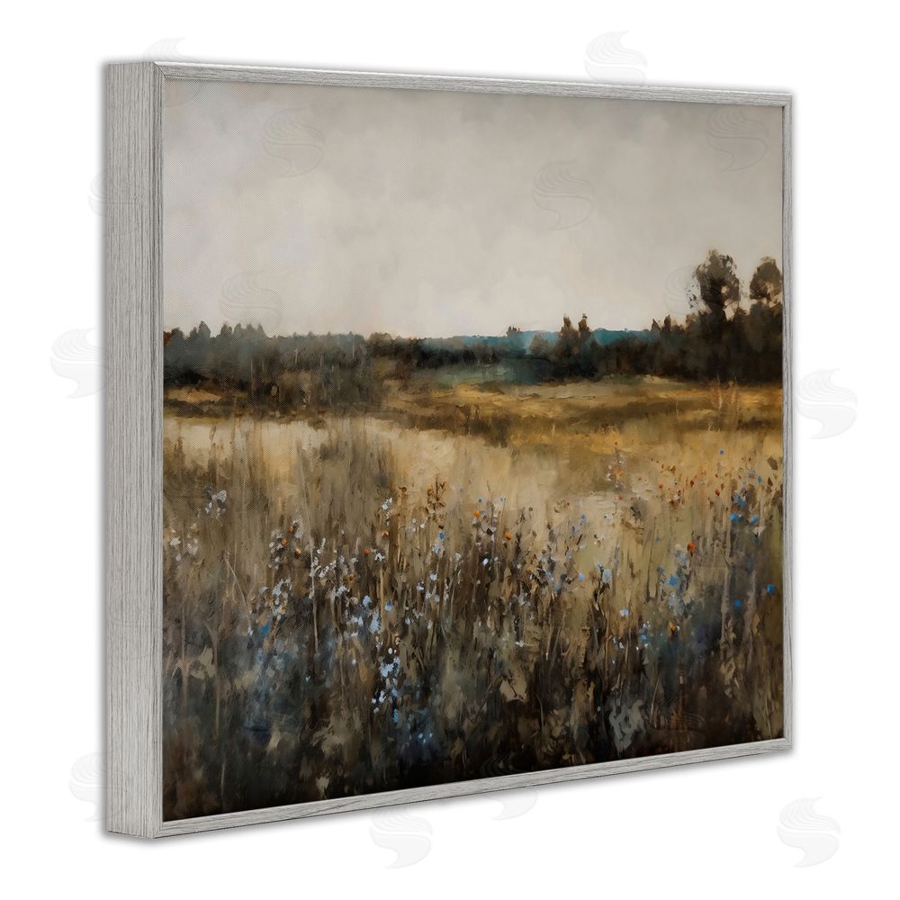 Creative Studio Wildflowers & Wheat Meadow Gray Framed Giclee Wall Art Print